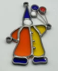 Tiffany Vintage Stained Glass Clown Window Suncatcher Ornament (z614)