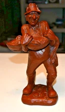 1993 "Fisherman" 361 Red Mill Mfg USA Figurine R. Wetherbee Pecan Resin