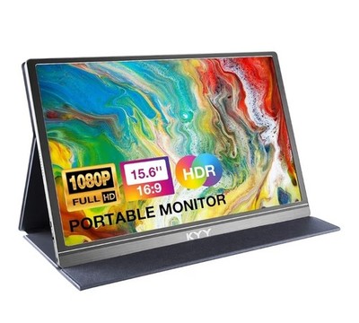 KYY Portable Monitor 15.6inch 1080P FHD USB-C, HDMI Computer Display HDR IPS