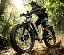 26" Electric Fat Tire Bike Dual Motor 2000W 48V 17.5Ah E-Bike Hydraulic Brakes