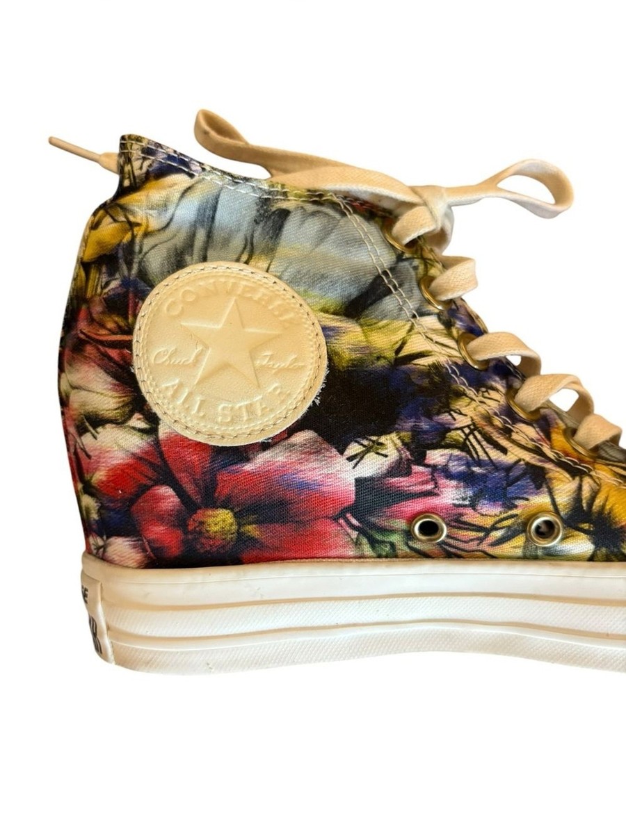 Converse Chuck Taylor All Star Lux Hi Floral Hidden Heel Wedge Womens Size 7 View 4