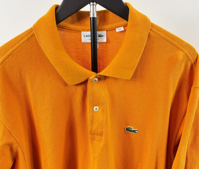 Lacoste Men's size 4XL FR 9 Orange Short Sleeve Polo Shirt Dad Golf Cotton