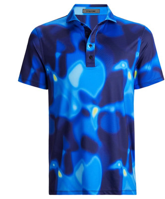 G/Fore Men's Medium Bokeh Blur Tech Jersey Polo MSRP $130