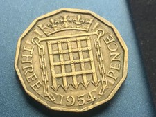 1954 Elizabeth II  British Threepenny  3d