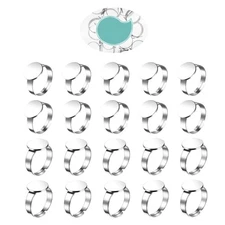 20 Pcs Bezel Blanks Rings Stainless Steel Adjustable Base