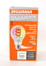 Sylvania WiFi LED Smart A19 RGBW Color and Amber Finish Filament Light Bulb, 7W