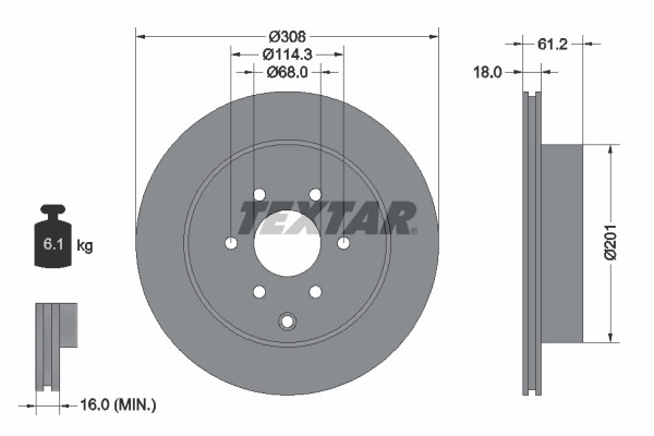 Disques de frein Textar 92296403 pour Mercedes-Benz 320mm en acier carbone