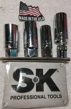 4pc S-k Tool 38 Drive Spark Plug Socket Set Sae Usa 