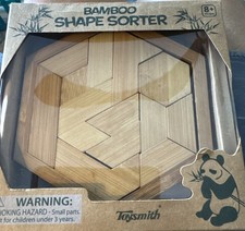 Toysmith Bamboo Shape Sorter Round Brainteaser Puzzle