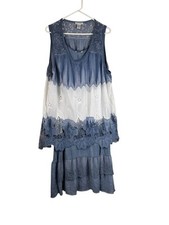Vasna Womens dress sz 3X Cotton Eyelet , lace,Layered