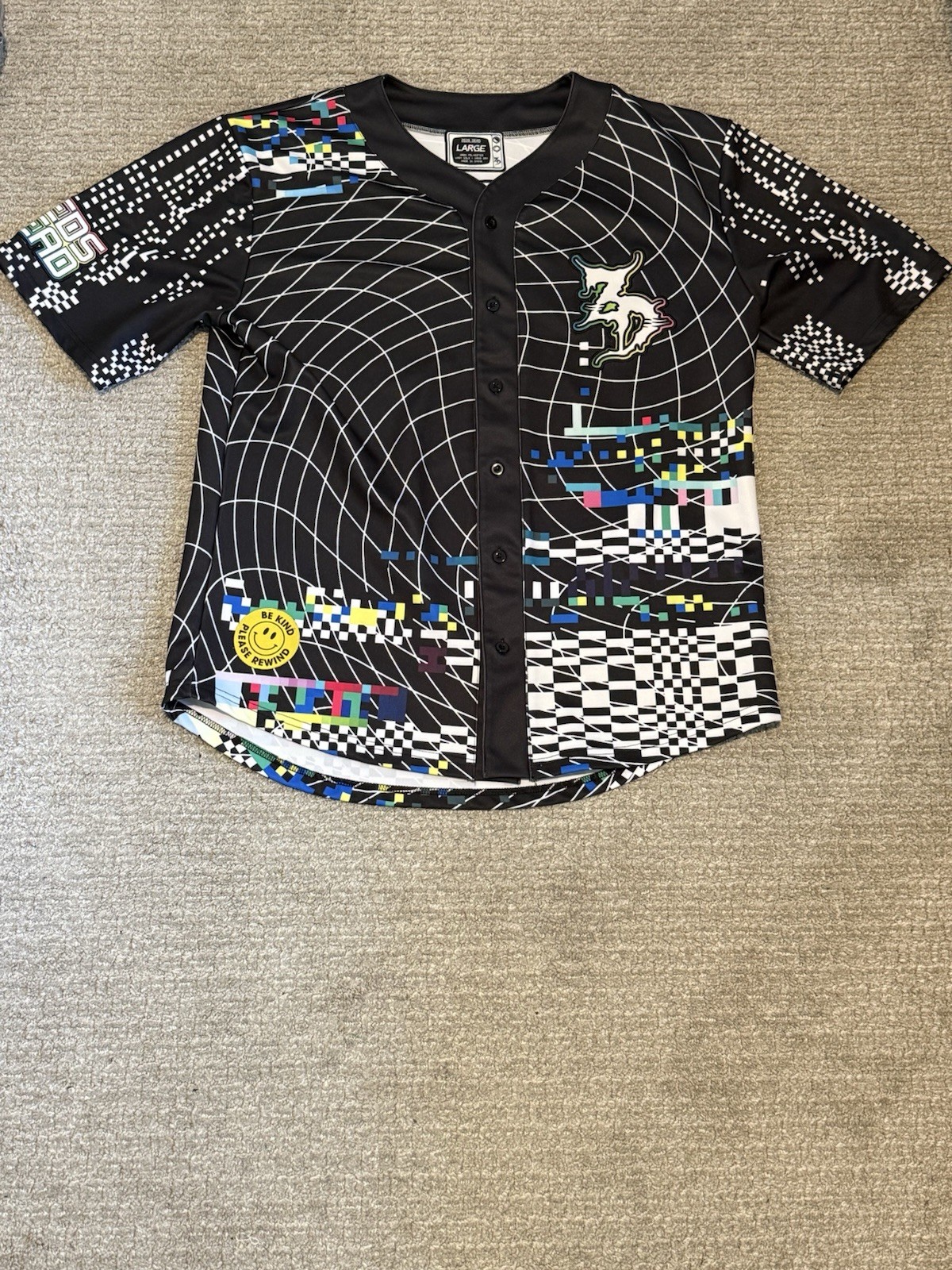 Bass Embroidered Pixelated Baseball Jersey