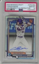 Carson Benge 2024 Bowman Draft Chrome #CPA-CBG 1st Prospect Auto /499 PSA 10