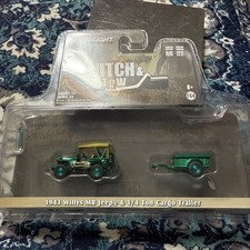 Greenlight Chase 1:64 Hitch & Tow 1943 Willys Jeep with 1/4 Ton Cargo Trailer