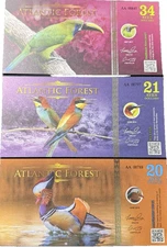 Atlantic Forest 20, 21, 34 Aves Dollars Set 2016 UNC