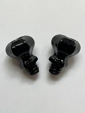 (2) Vintage CCH Glass Era Cabinet Drawer Pull Knobs Black Crystal