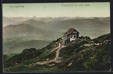 Ansichtskarte Grutten-Hütte, Berghütte am südlichen Kaiser mit Bergpanorama 