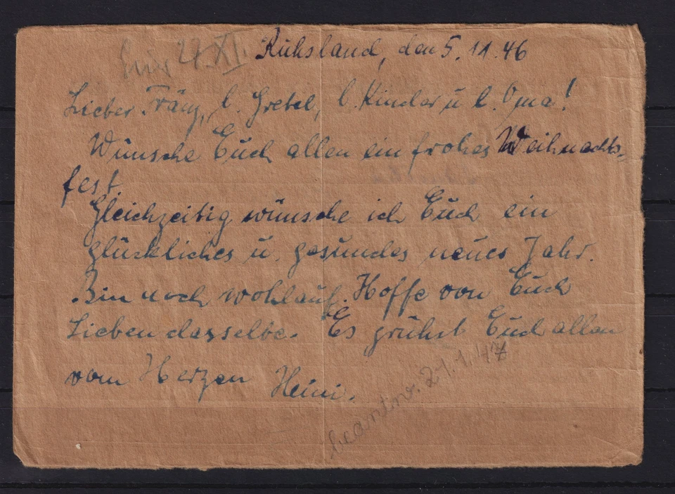 AJ630) Kriegsgefangenenpost II. WK Russland UdSSR POW : Karte nach Moskau - Bild 2 von 2