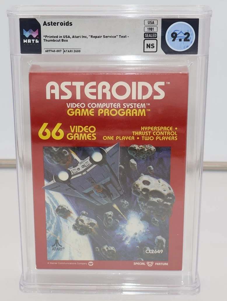 Jeu Atari 2600 Asteroids complet en boîte 1981