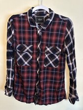 Rails Womens Red Navy Plaid Button Up Flannel...