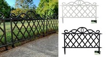 Designer Plastic Garden Border Fence Lattice Edging Panels Lawn & Patio Decor