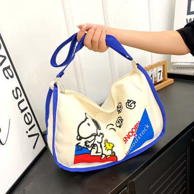Adorable Snoopy and Woodstock Crossbody Adjustable Canvas Bag NEW