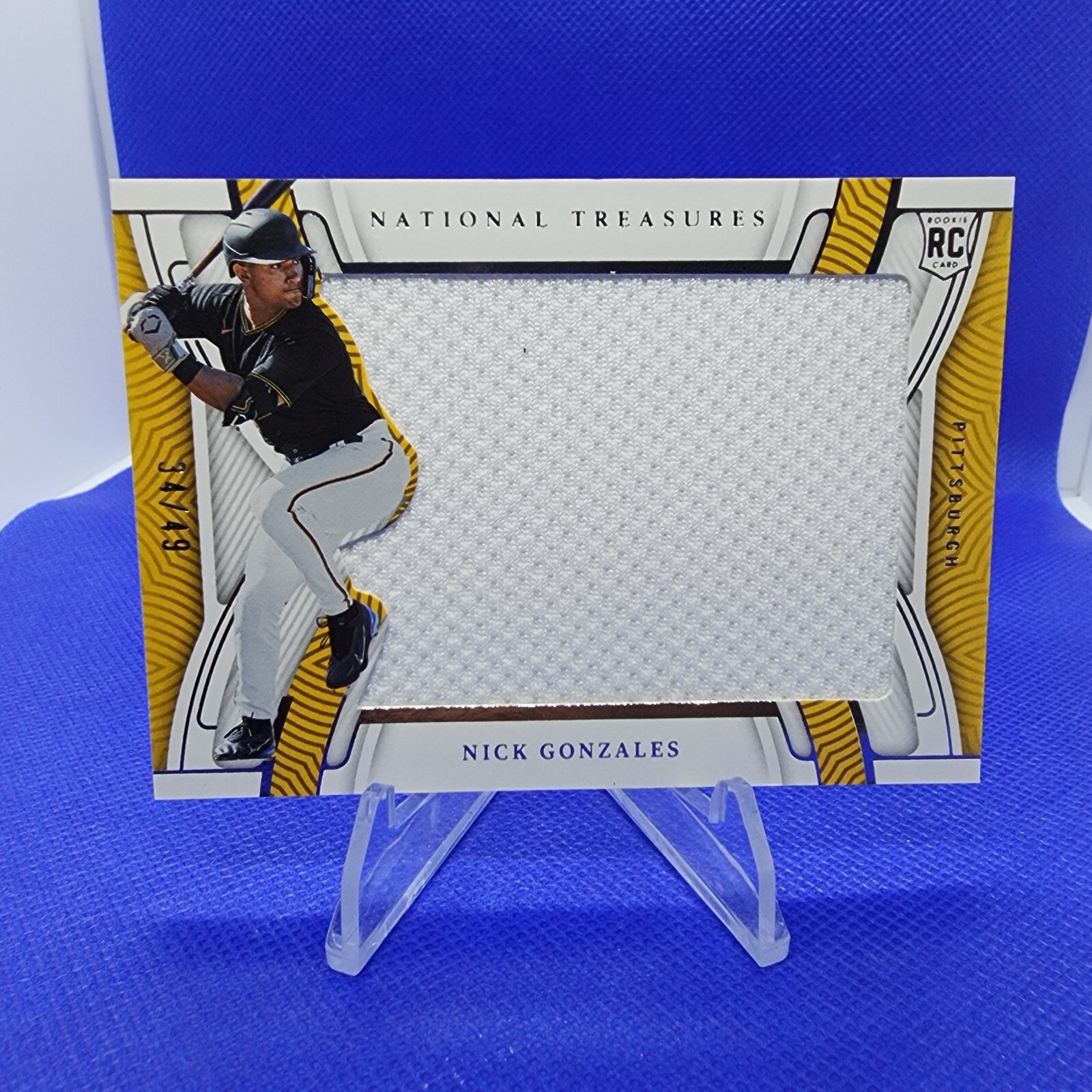Nick Gonzales 2023 Panini National Treasures Rookie Swatches Patch # 34/49
