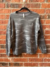 Athleta Womens Small Studio To Street Gray Camo Pullover Sweatshirt