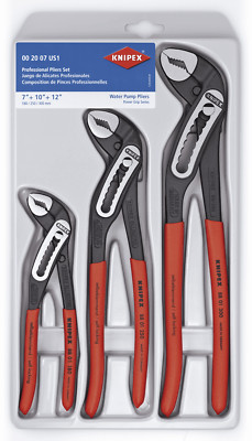 KNIPEX Alligator 3pc Adjustable Plier Set 002007US1 7'' 10'' 12'' Water Pump Pliers