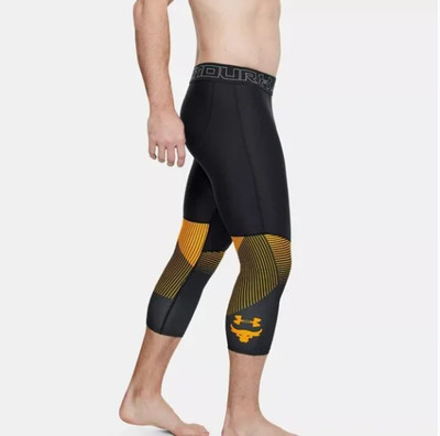 Under Armour Project Rock 3/4 Compression Leggings Men's Size S Training Black