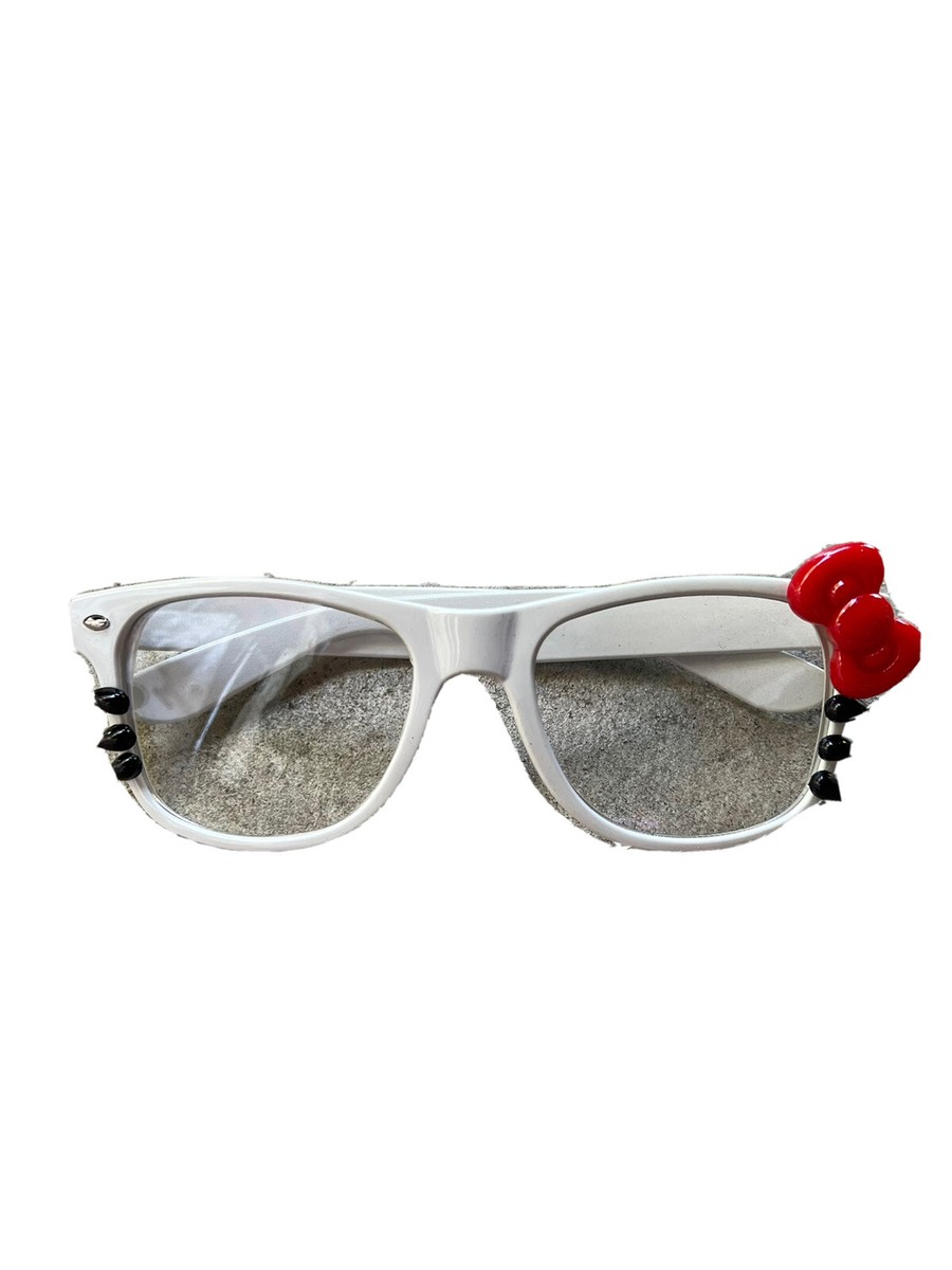 Hello Kitty Clear Lens Glasses Bow Fashion UV400 Protection Party Retro  White