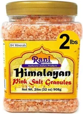 Rani Himalayan Pink Salt Granules 32oz (2lbs) 908g PET Jar