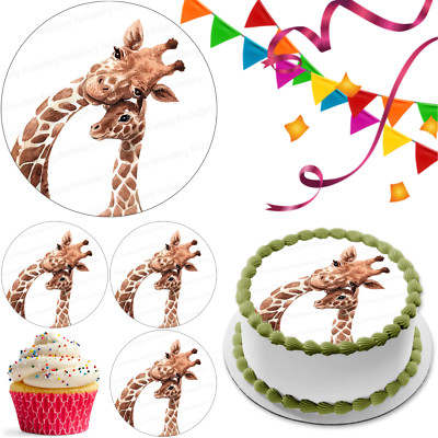 Giraffe Tier Tortenaufleger Party Deko essbar Geburtstag Feier Cupcake