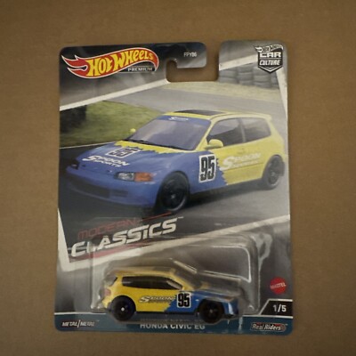 Honda Civic EG Spoon Yellow - Hot Wheels Premium 2023 - Modern Classics 1/5 