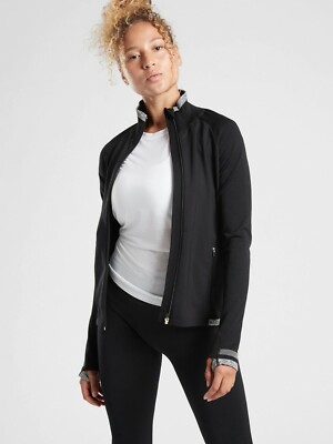Giacca Ibrida Athleta Andes Donna, Taglia M, Grigio E Blu Navy, Full Zip, Spandex #486259 T0530