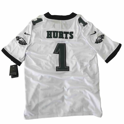 Jersey Shirt NFL Philadelphia Eagles QB No 1 Jalen Hurts White Men