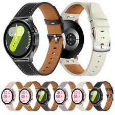 20mm Stitching Leather Band for Samsung Galaxy Watch4 5 6 7 40 44mm Classic 43mm