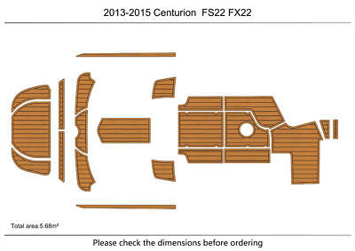2013 Centurion FS22 FX22 Cockpit Swim platform Boat EVA Pads Faux Teak Flooring-