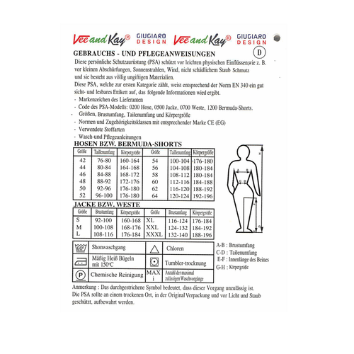 Vee and Kay Profi-Arbeitshose Bundhose Grau/Grau by Giugiaro Design Größen 42-64 - Bild 2 von 3