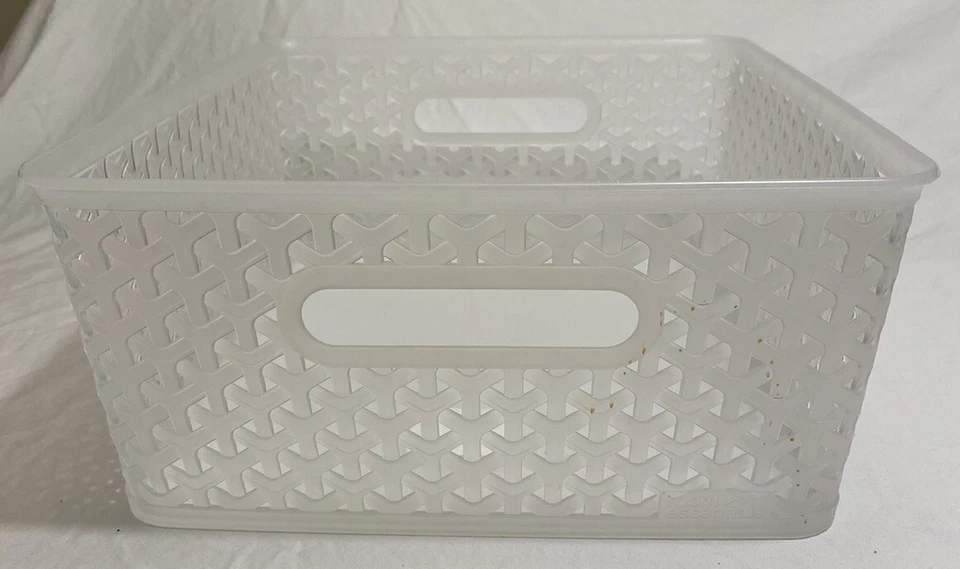 Mainstays Multi Purpose Plastic Woven Rectangle Storage Basket/Organizer - Image 3 of 4