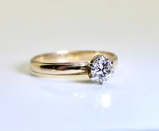 Gorgeous Ladies 14K Yellow Gold .55 Ct Diamond Solitaire Wedding/Engagement Ring