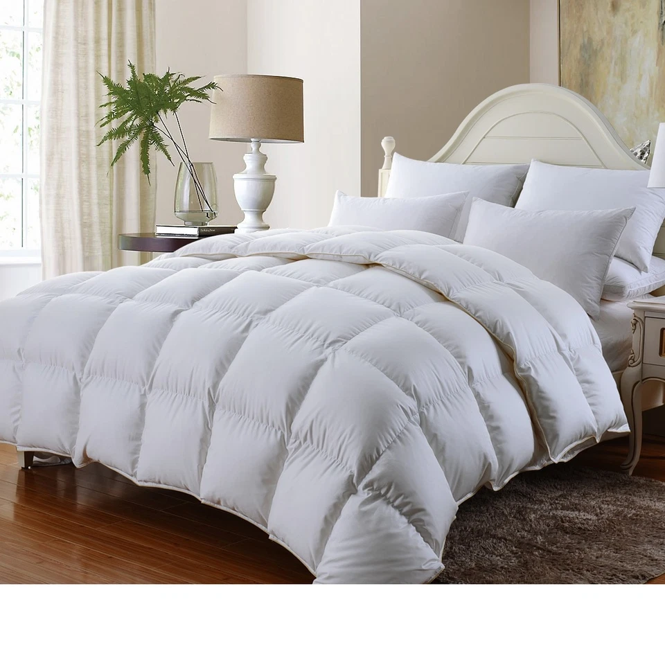 LUXURY EGYPTIAN BEDDING LUXURIOUS 1200TC BAFFLE BOX Siberian GOOSE DOWN Comforter TWIN FULL QUEEN KING