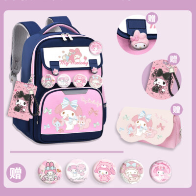 My Melody Kuromi Cinnamoroll Student Backpack School Bag W/Bage