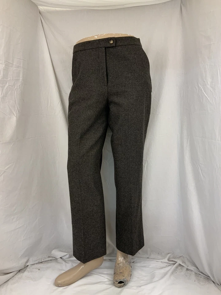 Pantalones Orvis Talla 10 Gris Lana Poli Nylon Frente Plano Pierna Recta LNWOT YGI T1-649 Foto 2 de 4