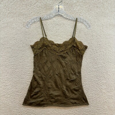 Y2K Vintage Camisole Tank Top XS Small Olive Green Boho Fairy Grunge  Whimsigoth