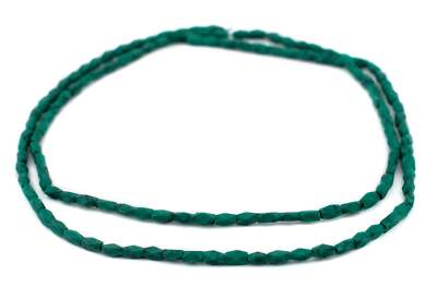 Serpentine-Style Faceted Afghani Stone Beads 5x3mm Afghanistan Green