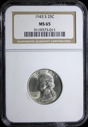 1943-S Washington Quarter Silver 25C NGC MS 65 (2431344)