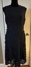 NWT/ Tahari Navy Women's Flower Lace Dress, Sz. 8 /Retail $168