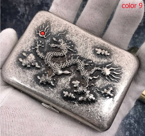 Nuevo Hecho a Mano Metal Latón Tallado Cigarrillos Porta Caja Soporta 16 Cigarrillos - Imagen 3 de 12