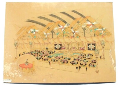Vtg 1995 MCM 67th Academy Awards Ceremony Sketch Art Painting 22''x30'' Mockup