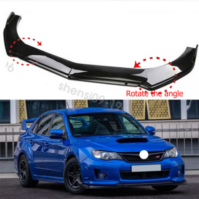 Gloss Black Car Front Bumper Spoiler Lip Splitter Body Kits For Subaru WRX STI
